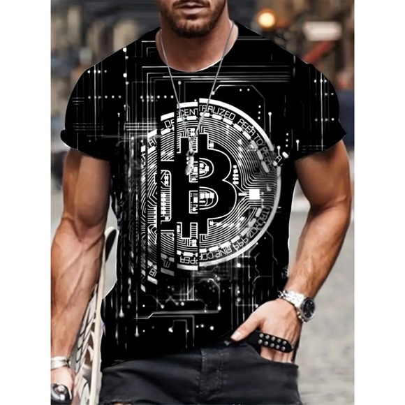 BNWT Isabelle LaRue Men's Bitcoin Graphic T-Shirt - Picture 1 of 5